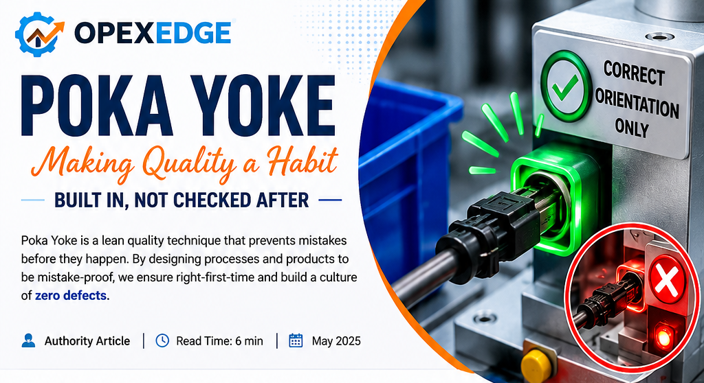 Poka Yoke mistake-proofing system showing correct and incorrect assembly detection.