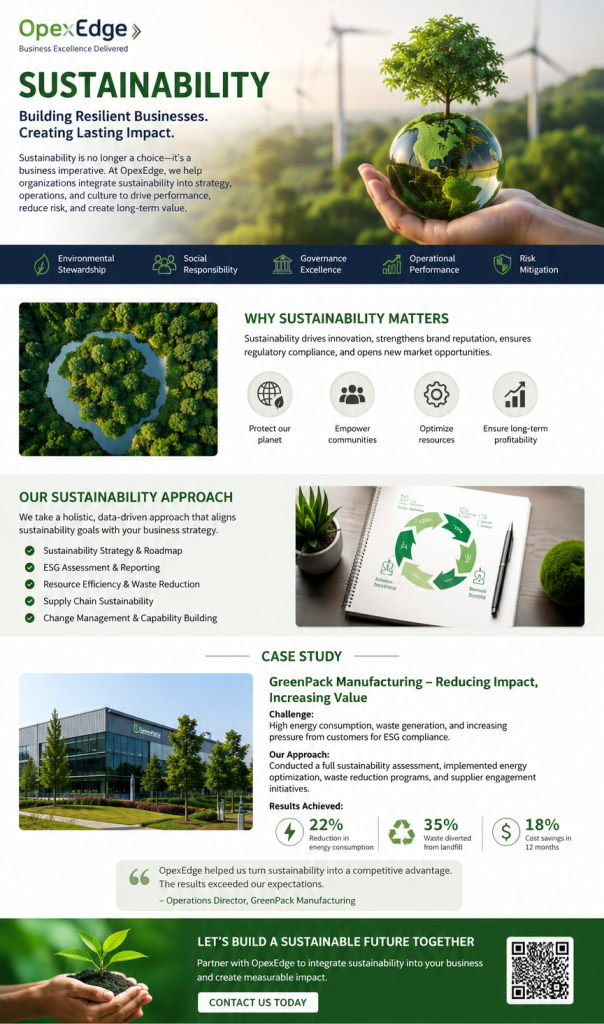 Sustainability Strategy for Business Excellence | ESG & Operational Performance | OpexEdge
