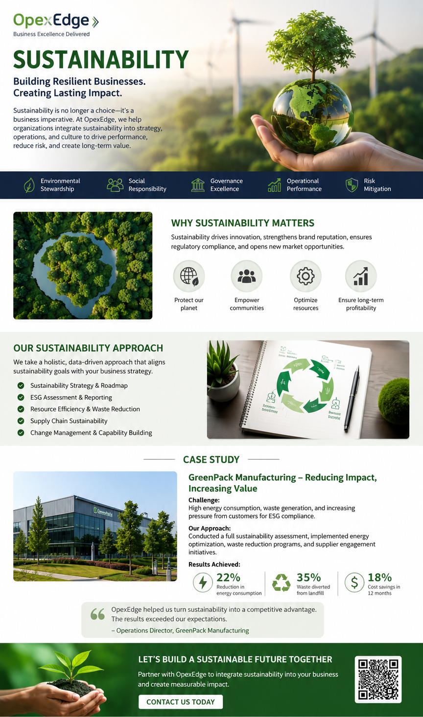 Sustainability Strategy for Business Excellence | ESG & Operational Performance | OpexEdge